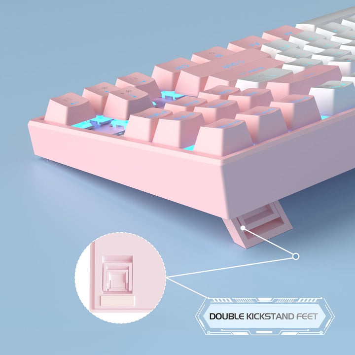 MageGee Teclado mecánico 75% para juegos, interruptor rojo, retroil...