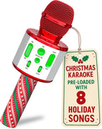 Move2Play, Micrófono de Karaoke de Navidad | Incluye canciones precargadas y Bluetooth | Juguete para niños de todas las edades 2, 3, 4, 5, 6+ años | Niñas, niños y bebés | Regalo para Calza de Santa