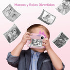 HiMont Cámara para niños, impresión instantánea, cámara digital selfie para niños con papel de impresión y tarjeta de 32G, video de 2.5K y cámara de impresión instantánea con bolígrafos de color para