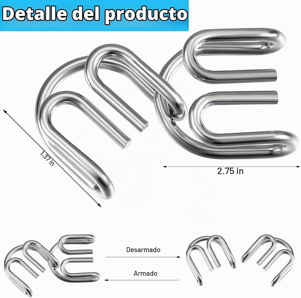Lenwen - Rompecabezas de alambre de metal, 96 piezas, juegos para adultos