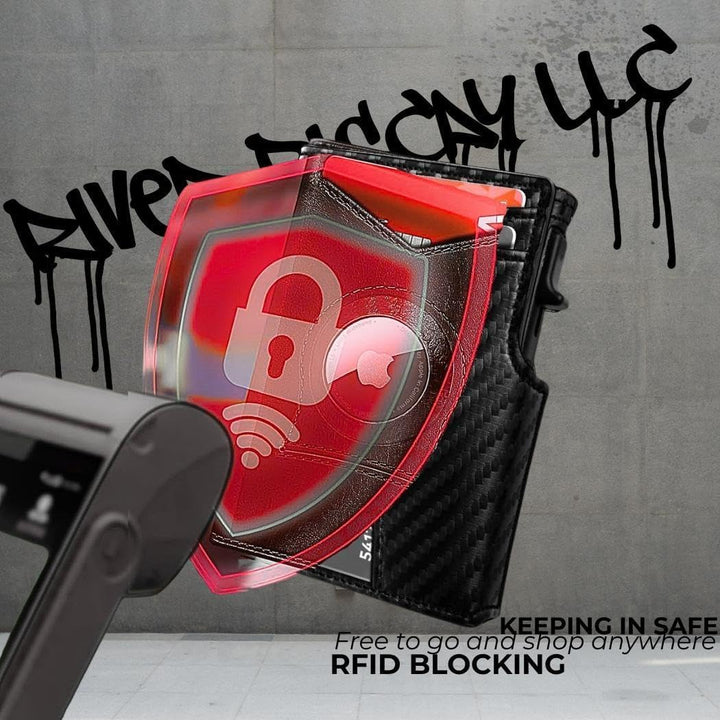 Cartera para hombre con soporte AirTag, bloqueo RFID, soporte para...