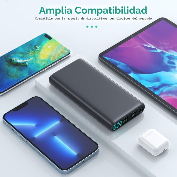 Cargador portátil de 38800 mAh con 5 salidas y 2 entradas, PD USB C...