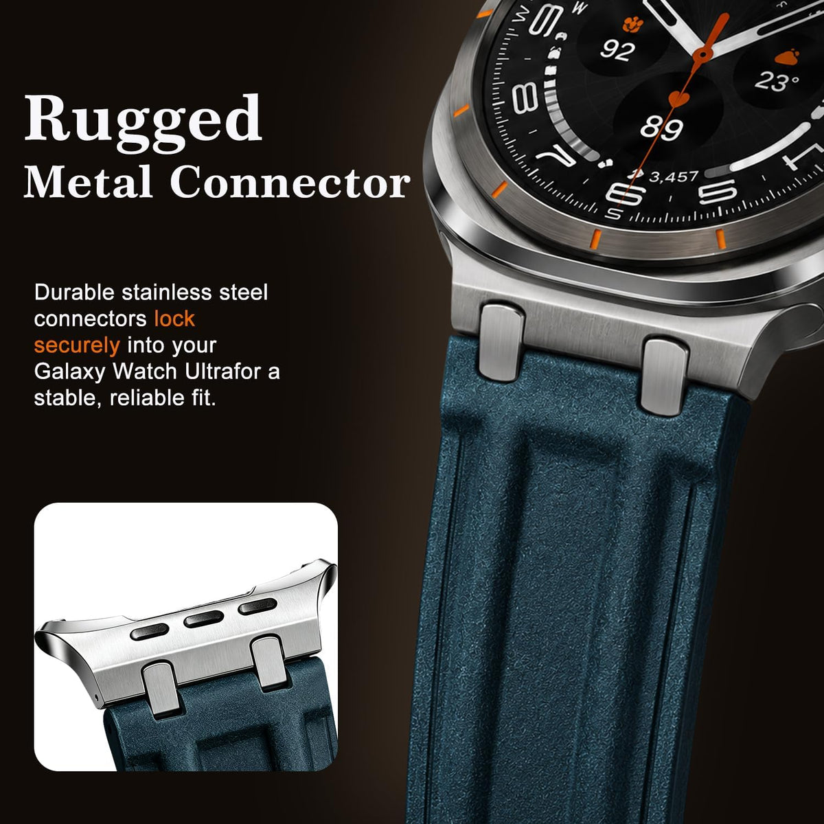 Correa de cuero retro compatible con Samsung Galaxy Watch Ultra 2/1 de