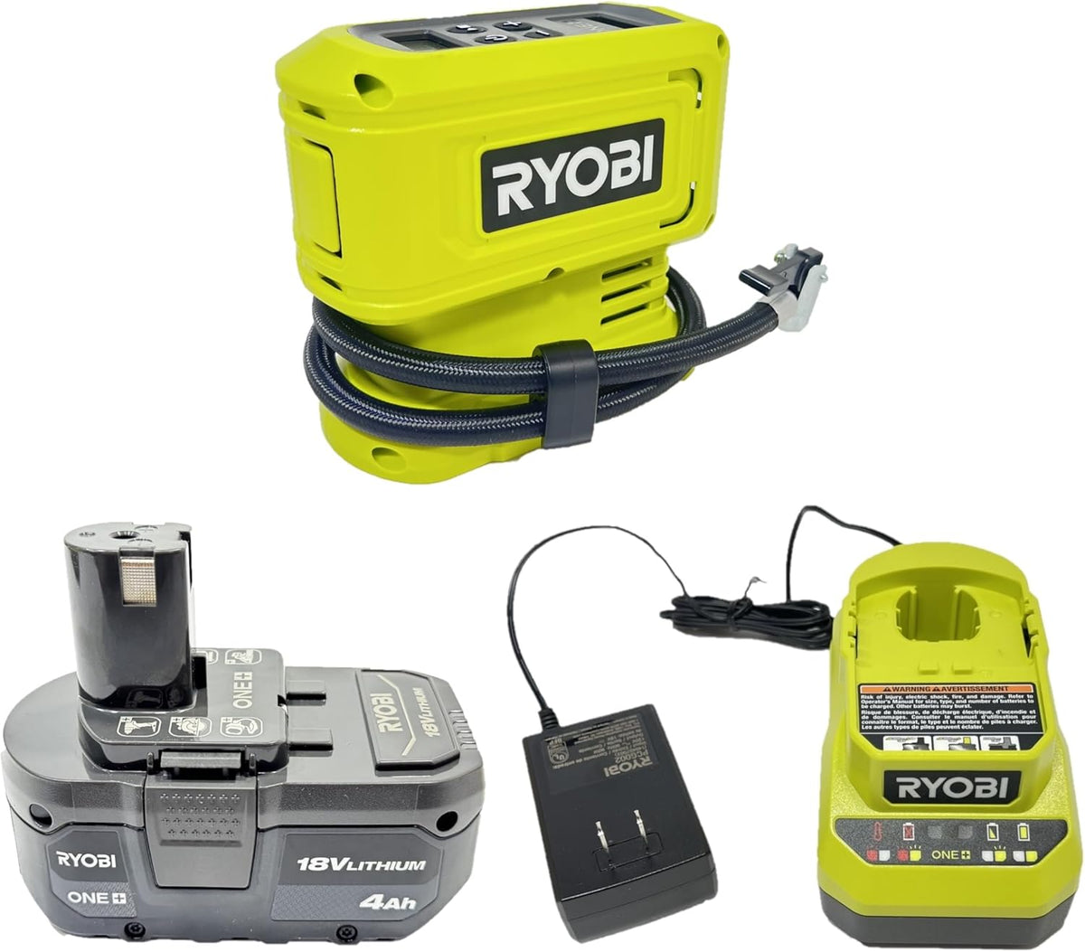 RYOBI PCL001B ONE+ Kit de inflador de alta presión inalámbrico de 1...