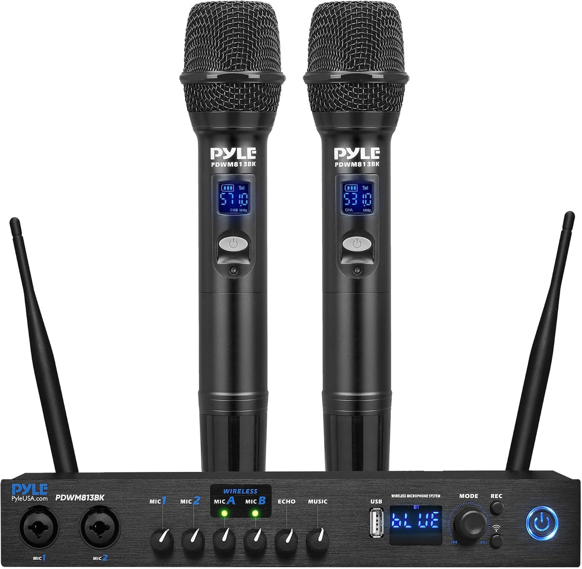 Sistema de micrófono inalámbrico digital Pyle con Bluetooth