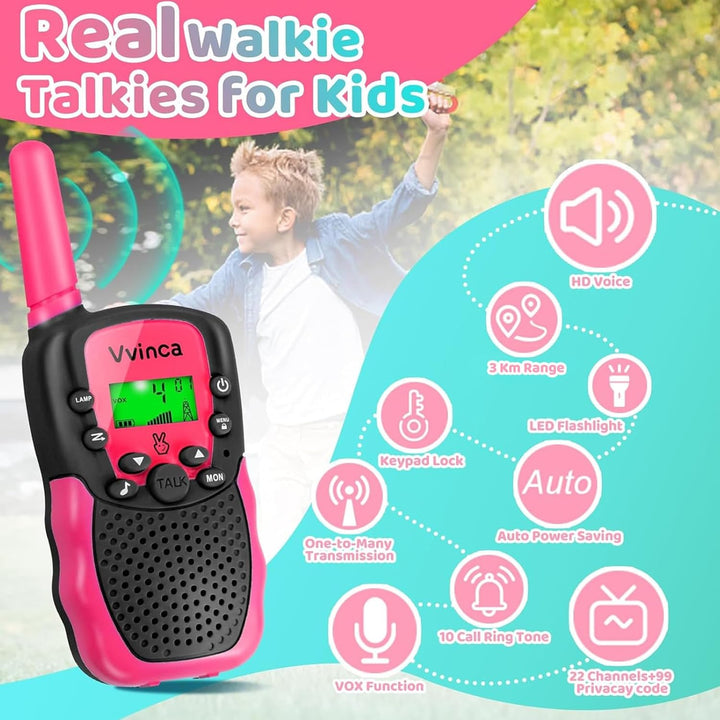 Walkie Talkies para niños, juguete recargable de largo alcance para...