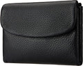 Billetera para mujer, con bloqueo RFID, tarjetero de cuero