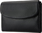 Billetera para mujer, con bloqueo RFID, tarjetero de cuero