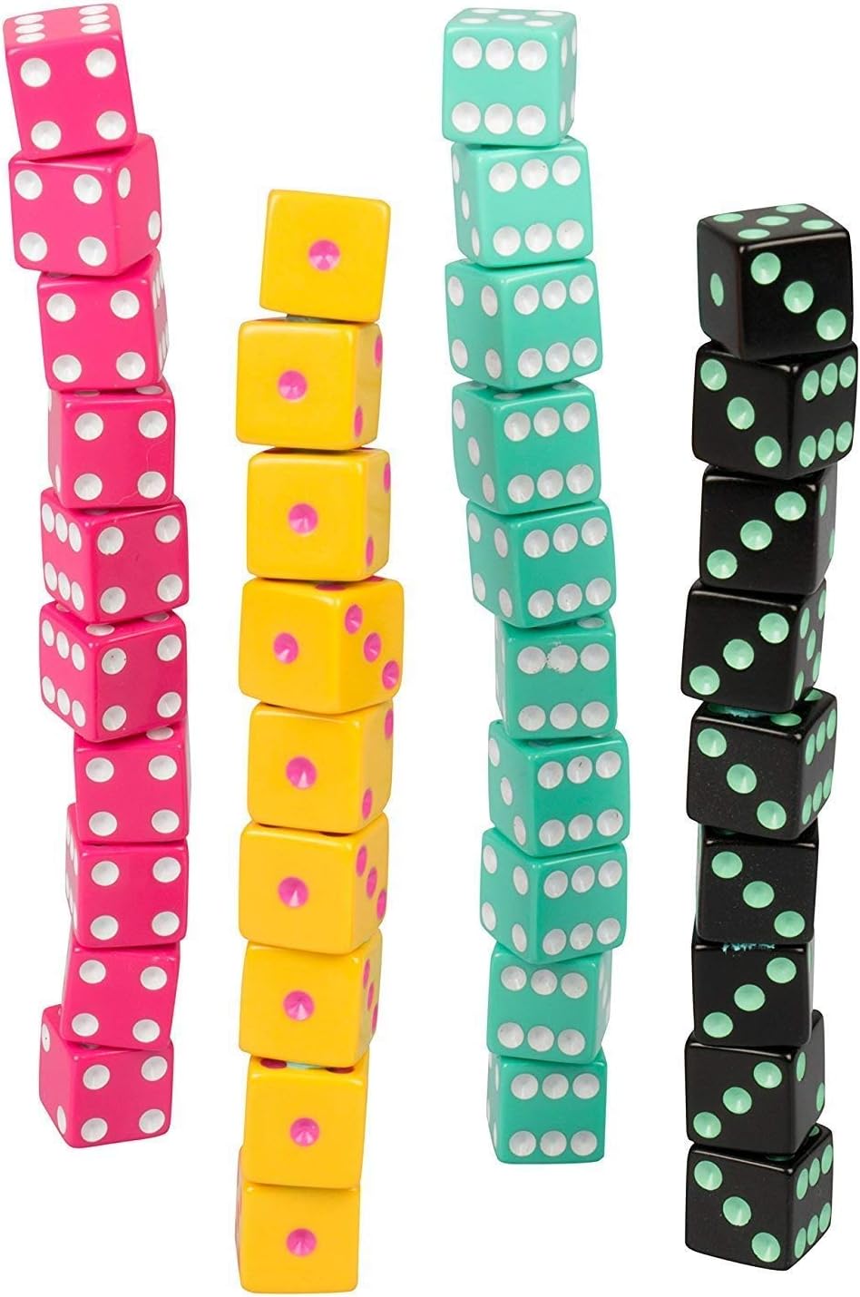 TENZI Dice Party Game - Una Diversión Veloz para Toda la Familia - 4 Juegos de 10 Dados Coloreados con Tubo de Almacenamiento - Los Colores Pueden Variar