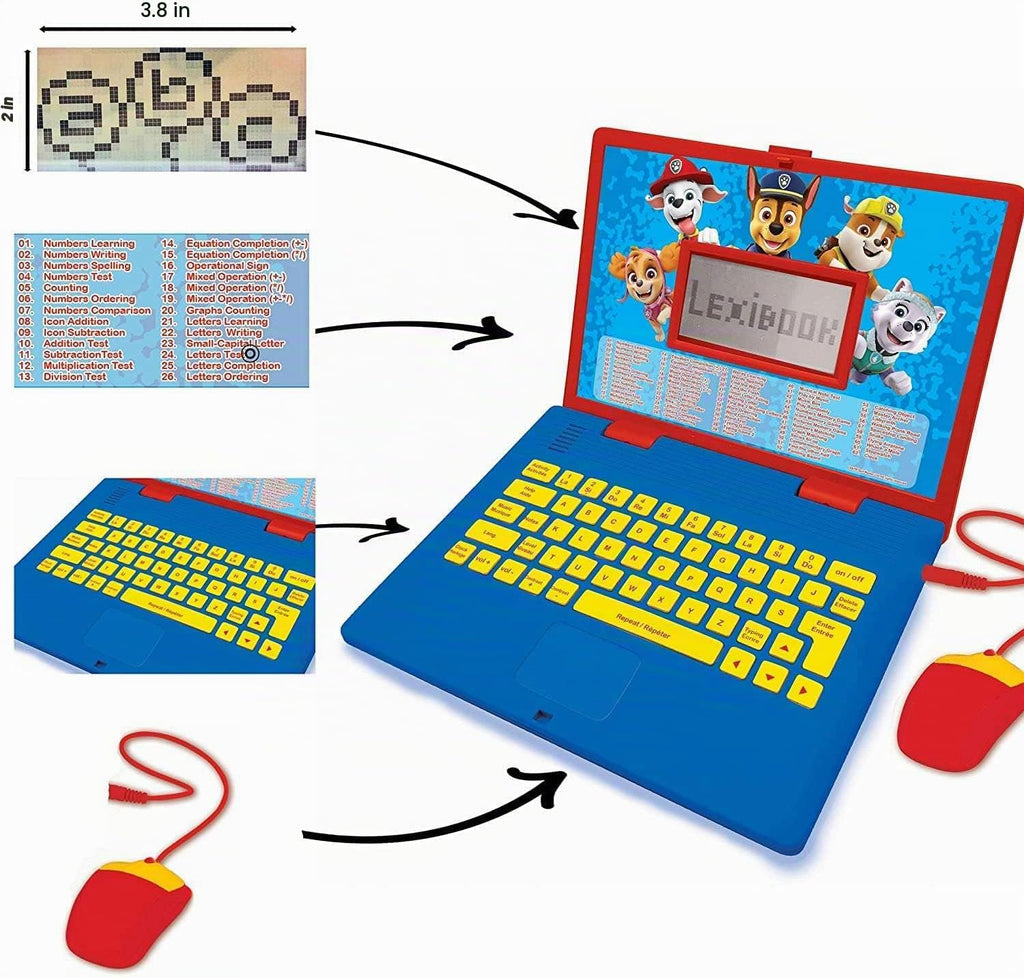 Lexibook, Laptop Educativa Paw Patrol para Niños, JC598PAi2