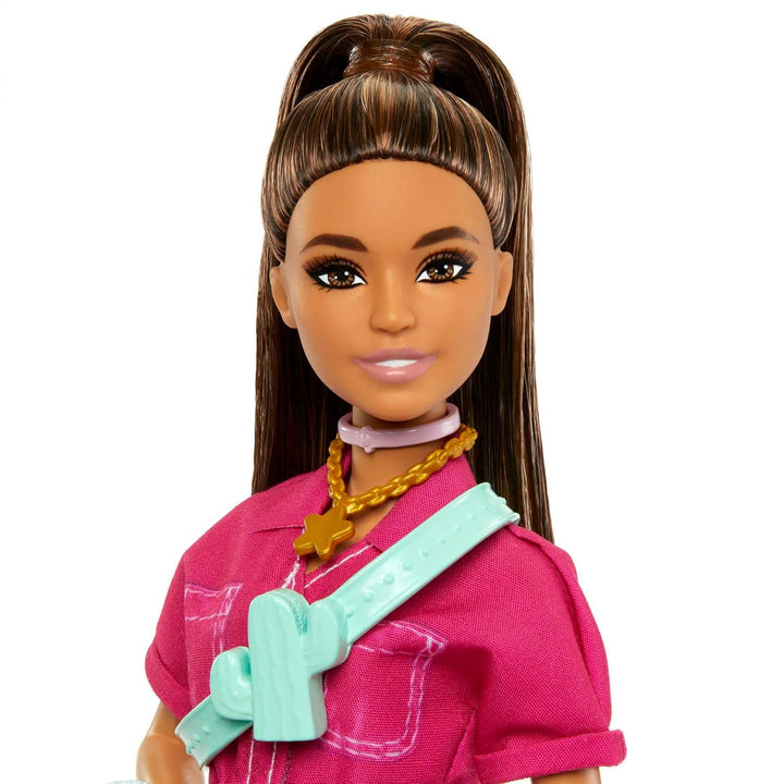 Barbie Muñeca en mono rosa de moda con accesorios y cachorro de mas...