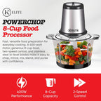 Kitchen Elite PowerChop - Procesador de alimentos de 8 tazas