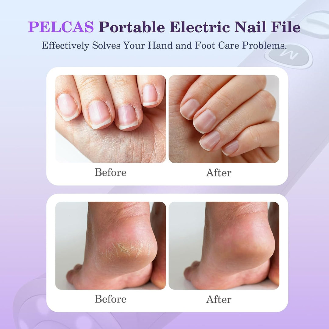 PELCAS Taladros de uñas eléctricos, lima de uñas inalámbrica de 10...