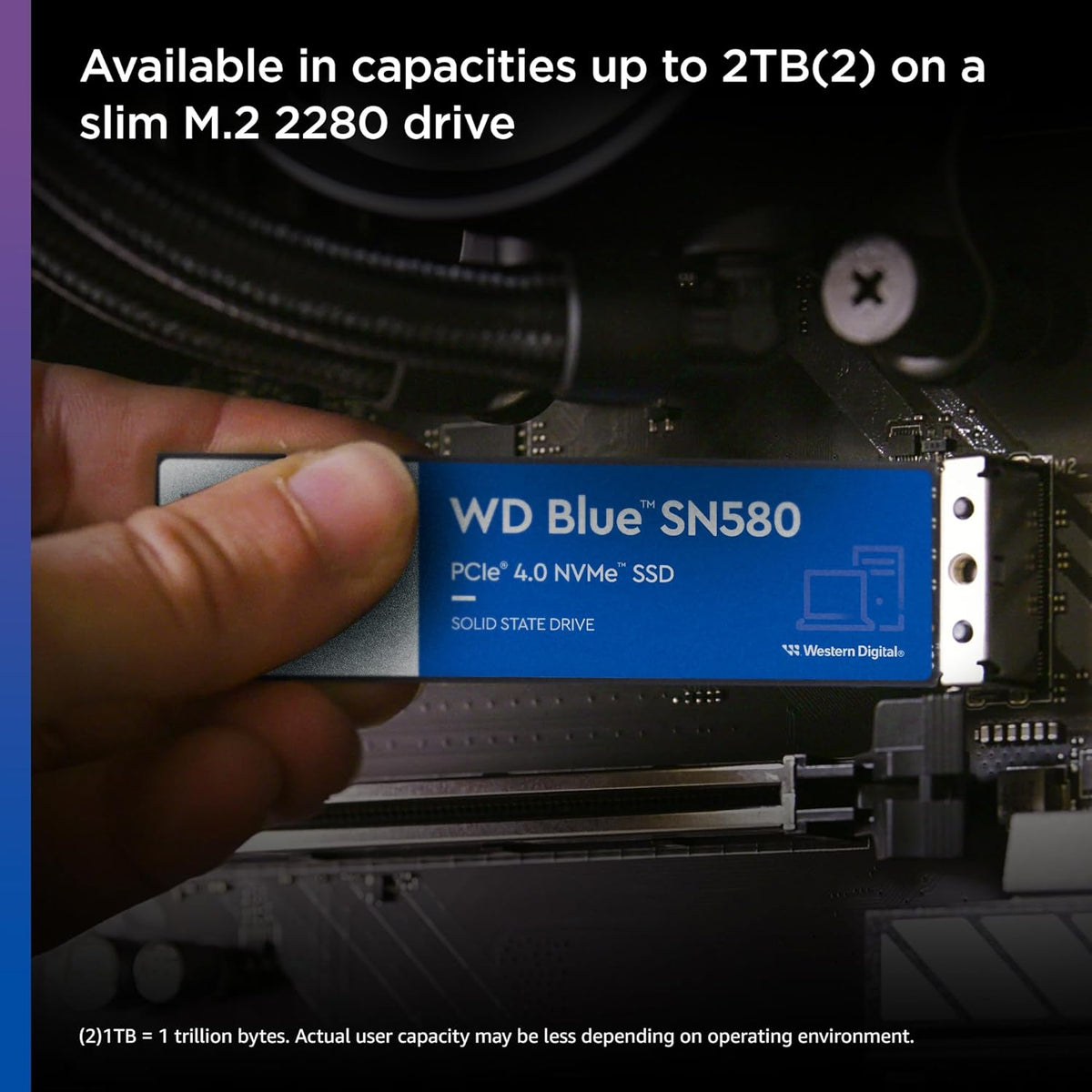 Western Digital 2TB WD Blue SN580 NVMe, unidad de estado sólido SSD...