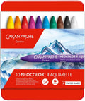 Caran d 'Ache Neocolor II – Juego clásico solubles en agua pastel, 10 colores