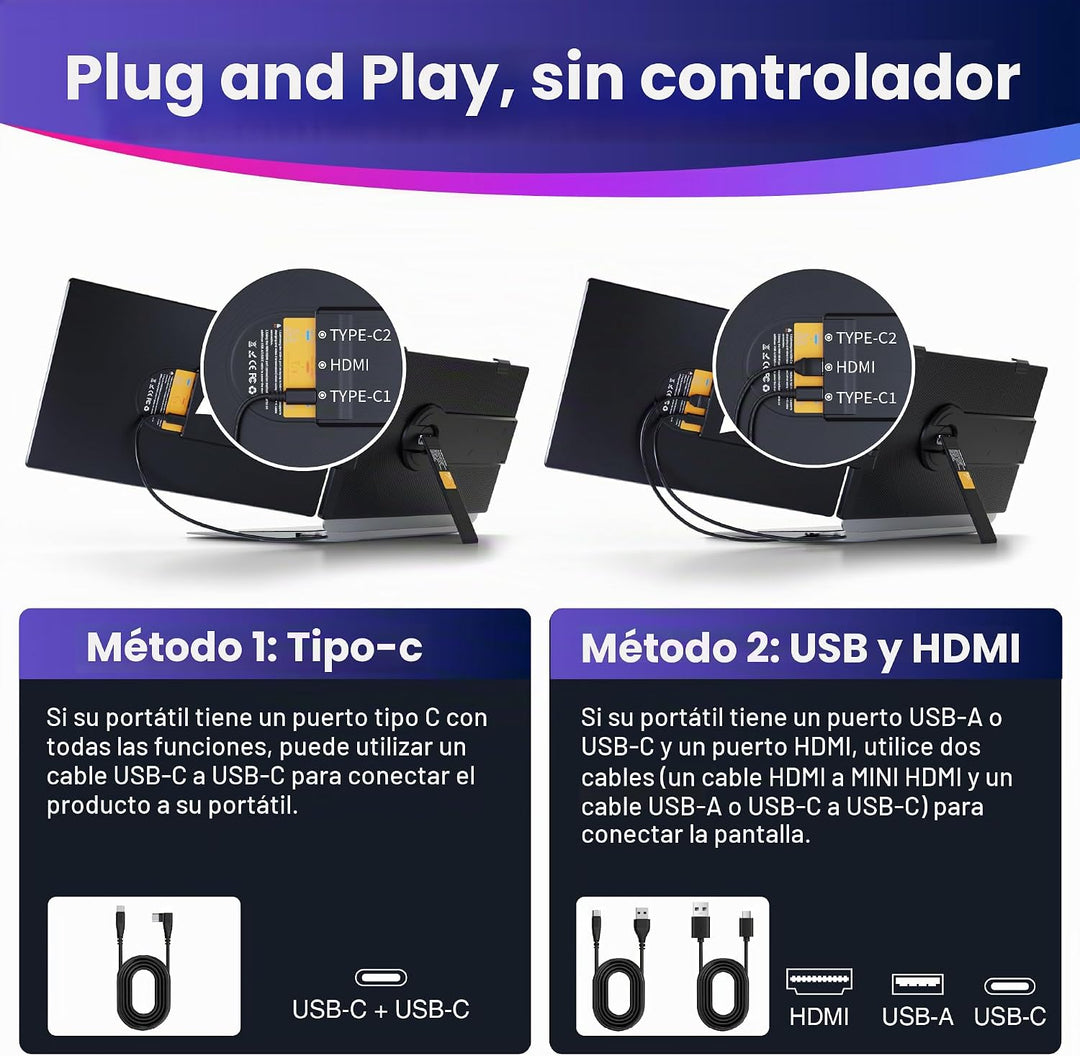 CIDETTY Extensor de pantalla para portátil de 0.27 pulgadas, ultraf...