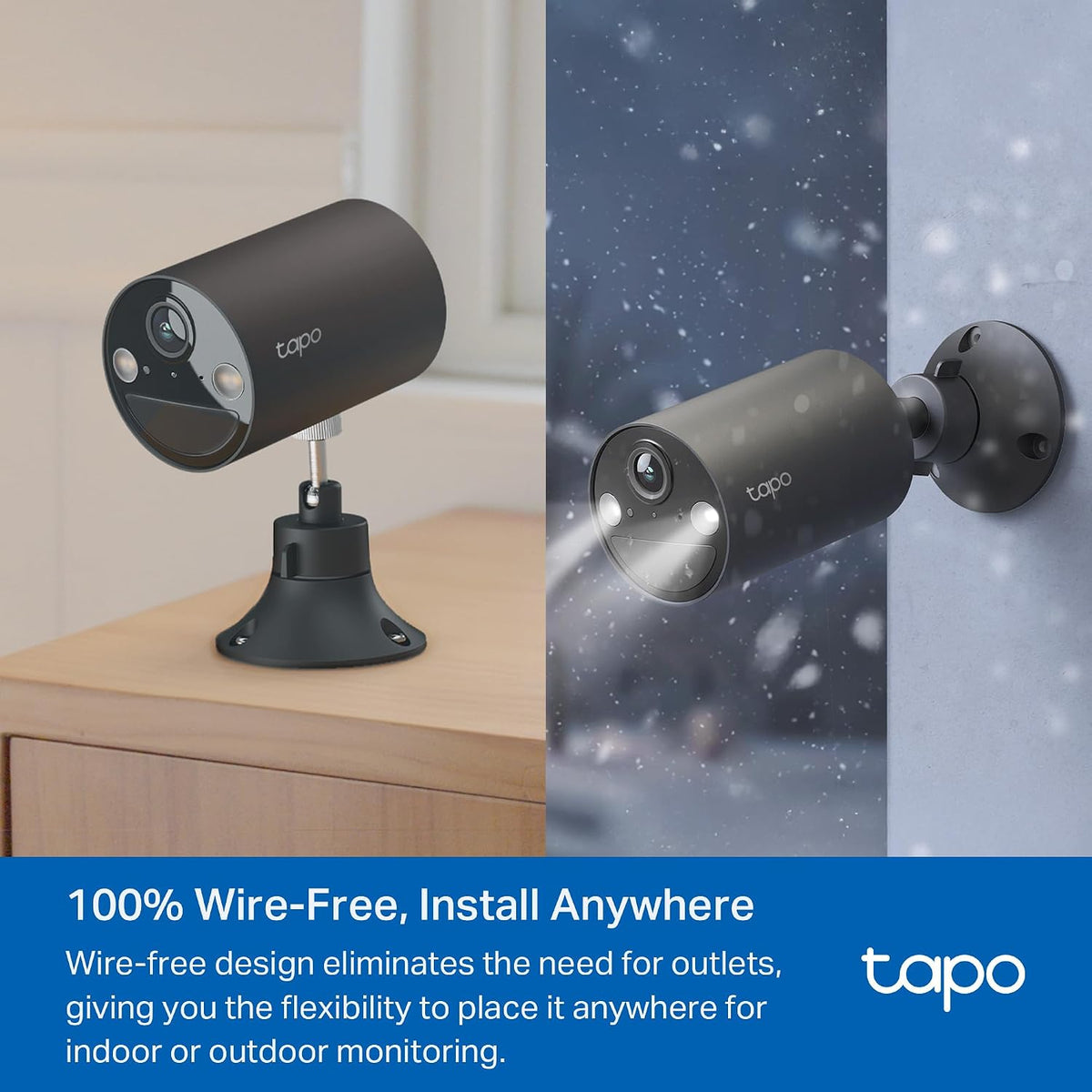 Tapo de TP-Link Cámara de seguridad inalámbrica para exteriores, 1080P, Negro, BatteryCam
