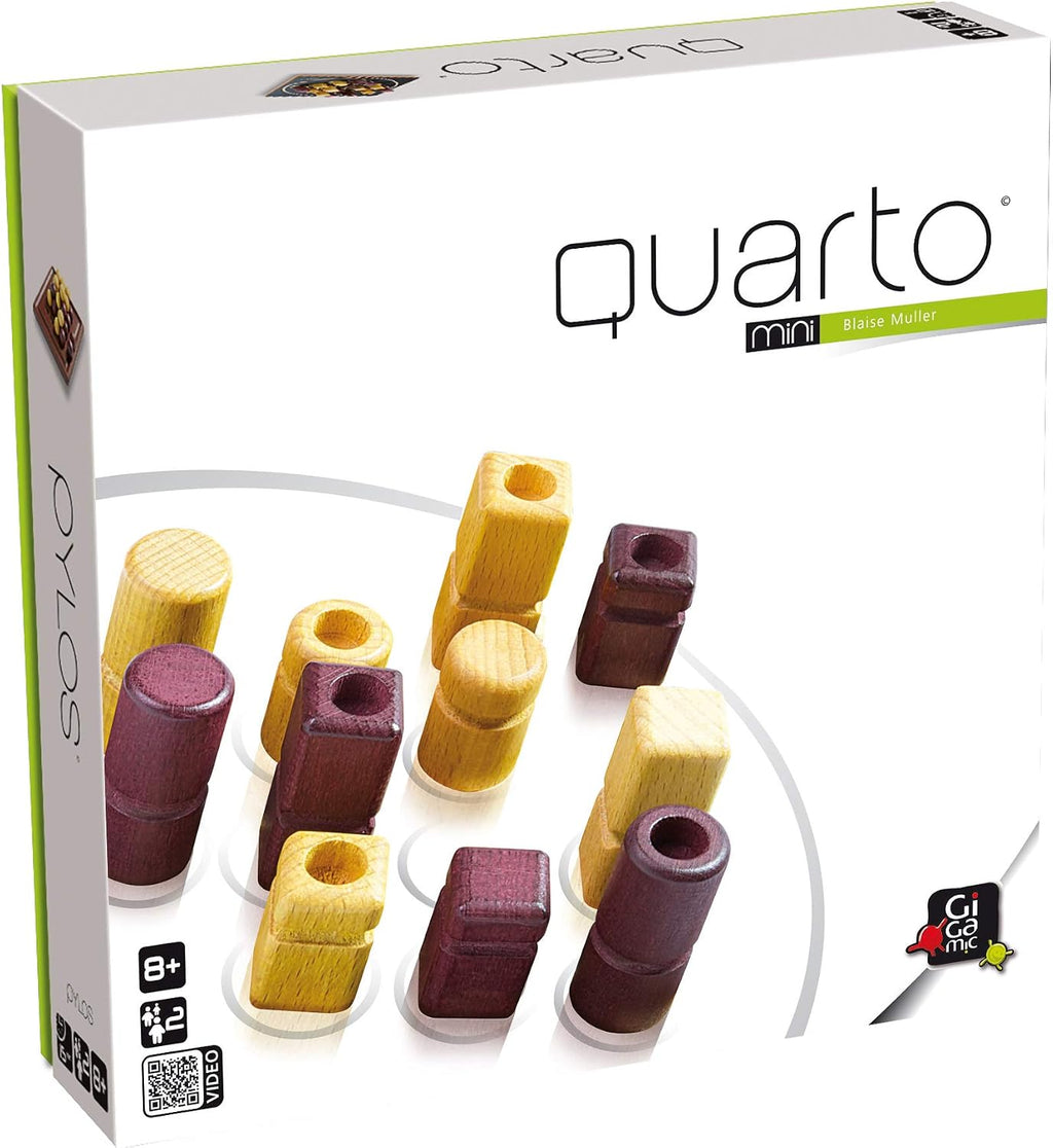 Quarto Mini | Ganador de Mensa Select | Versión para viajes del juego de estrategia abstracta de madera para niños y adultos | Favorito de la noche de juegos familiares | A partir de 8 años | 2 jugadores | 15 minutos