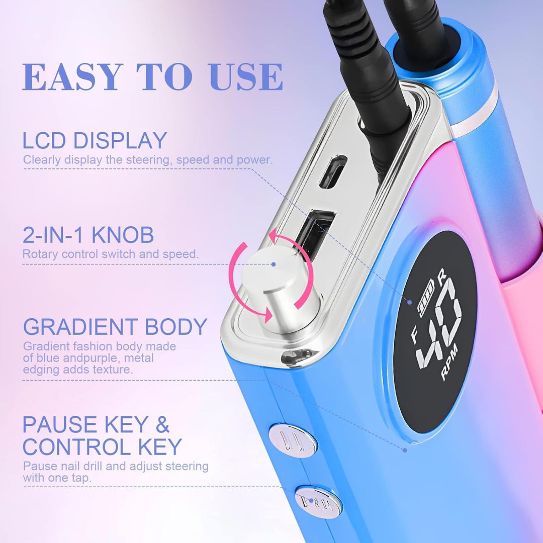 SAVILAND Taladro de uñas eléctrico: Taladro de uñas profesional de...