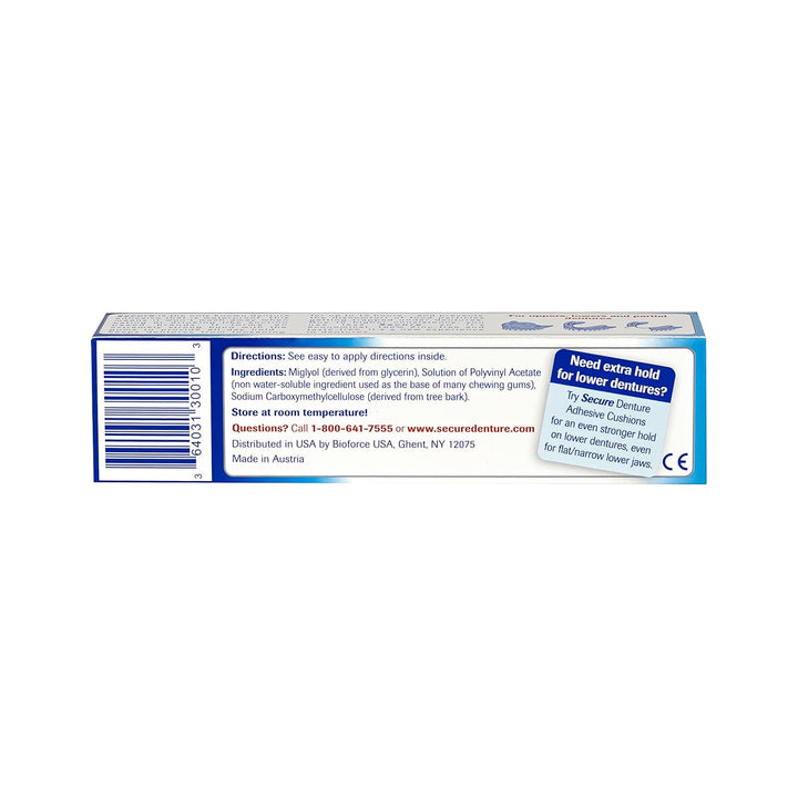 Secure Adhesivo impermeable para dentaduras postizas, sin zinc, suj...