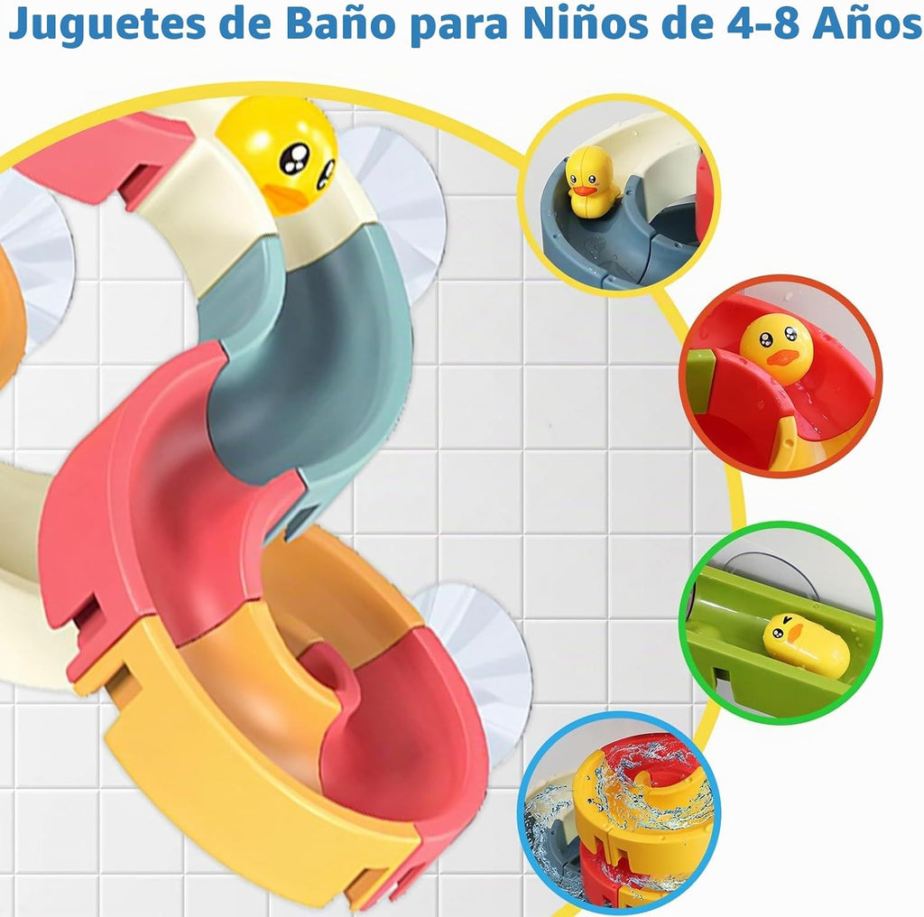 48 piezas de juguetes de baño con ventosa, tobogán de agua para bañera sin molde para ducha