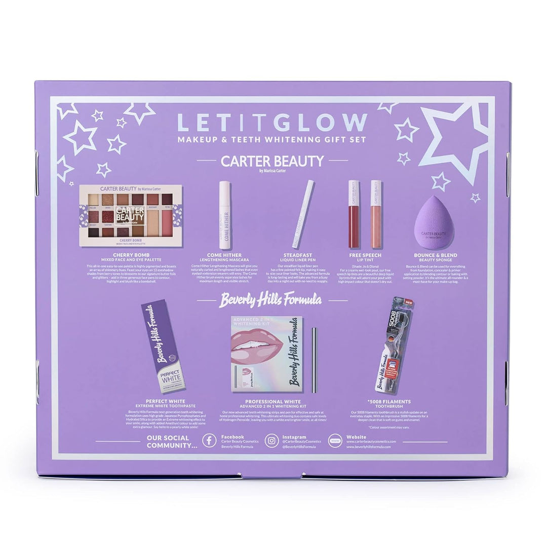 Carter Beauty Let It Glow - Juego de maquillaje y blanqueamiento de...