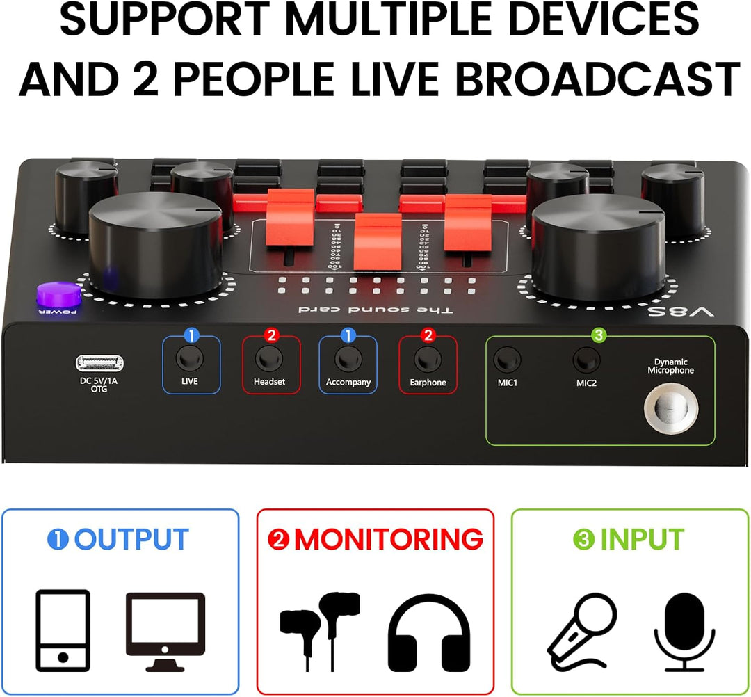 LUVUMVLT Paquete de equipo de podcast, kit de estudio BM-800 con co...