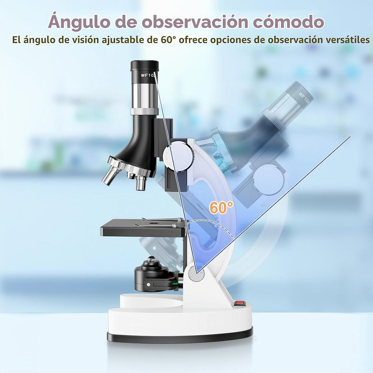 Kit de microscopio para niños 100X-1200X para niños: Microscopio compuesto