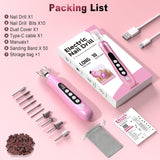Kit de taladro de uñas profesional, lima de uñas eléctrica con luz...