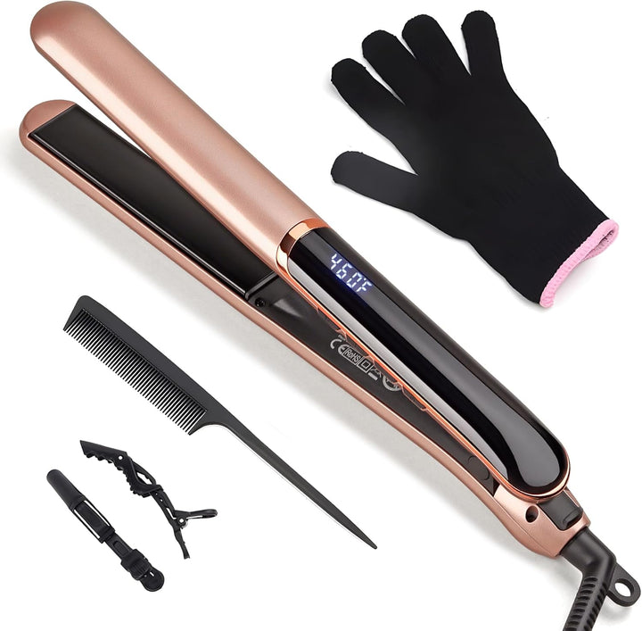 Plancha de pelo con placas flotantes para obtener un cabello más br...