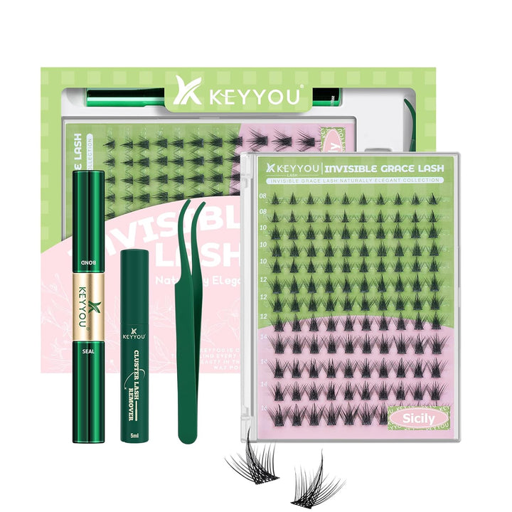 KEYYOU Sicily - Kit de extensiones de pestañas de hadas, rizo C, 12...