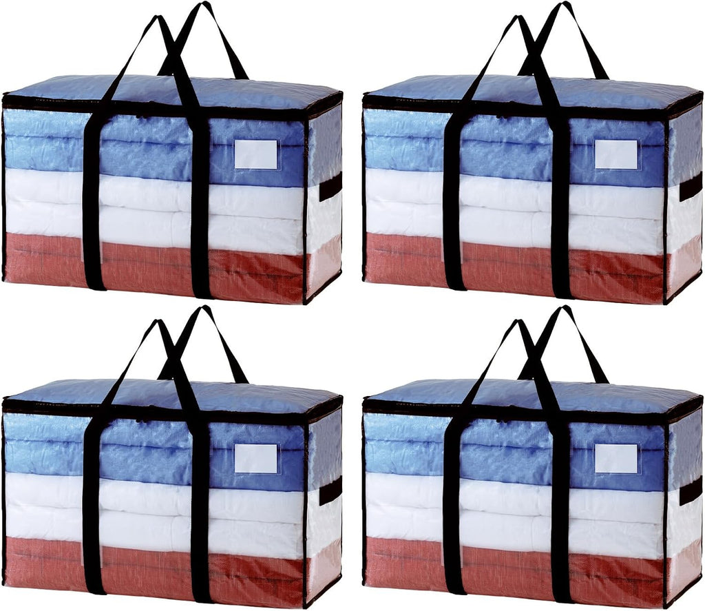TAILI 4 Pack Clear Extra Large Moving Bags,Storage Bag con Visible Window