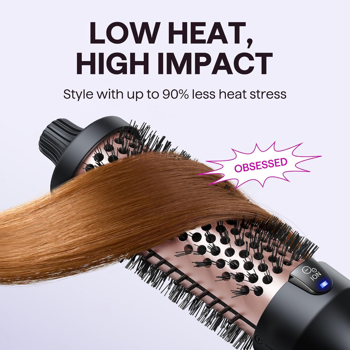 Wavytalk Cepillo térmico Blowout Boost, rizador de cepillo redondo...