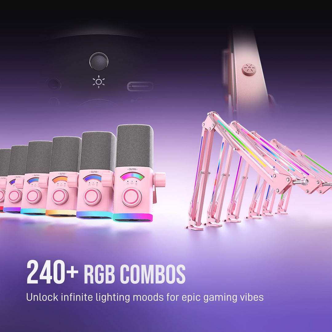 FIFINE Kit de micrófono para juegos XLR\/USB con soporte de brazo a...