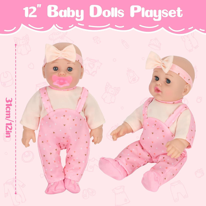 Mastom Set de Juguetes de Muñeca de Bebé de 12 Pulgadas con 4 Traje...