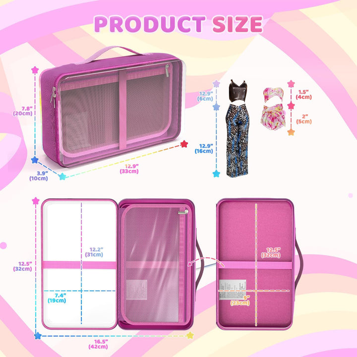 LININYHAO Funda de transporte compatible con muñecas Barbie de 12 p...