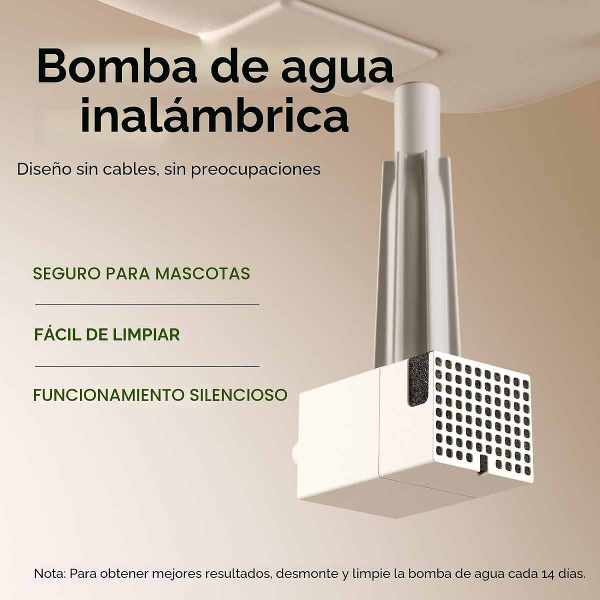 PETLIBRO - Dockstream - Dispensador automático de agua potable para gatos, perros y mascotas, inalámbrico, que funciona con batería, con bomba silenciosa, bandeja interna de acero inoxidable, fácil de