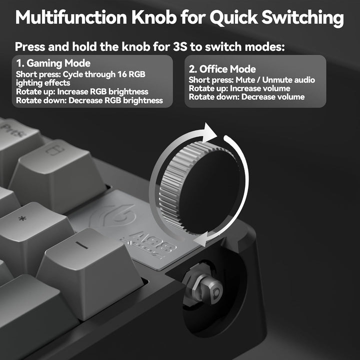 LEOBOG Teclado mecánico inalámbrico A98, Tri-Mode BT5.0\/2.4GHz\/US...