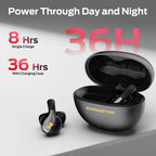 Monster AC225 - Auriculares de oído abierto, sonido estéreo, auriculares Bluetooth 6.0 de oreja abierta, auriculares ligeros y cómodos con clip con micrófono ENC para llamadas claras