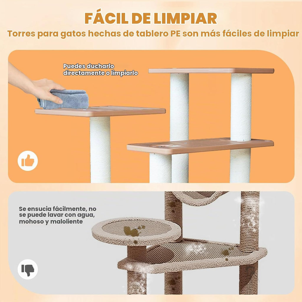 Torre para gatos de 46 pulgadas para interiores y exteriores, condominio