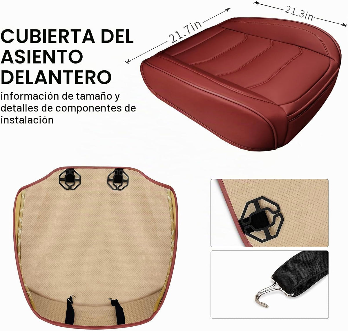 Funda de asiento de coche para piel sintética de lujo y comodidad