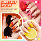 VANREESA - Juego de 24 esmaltes de uñas de gel neón, 21 colores brillantes con capa base, Party Time