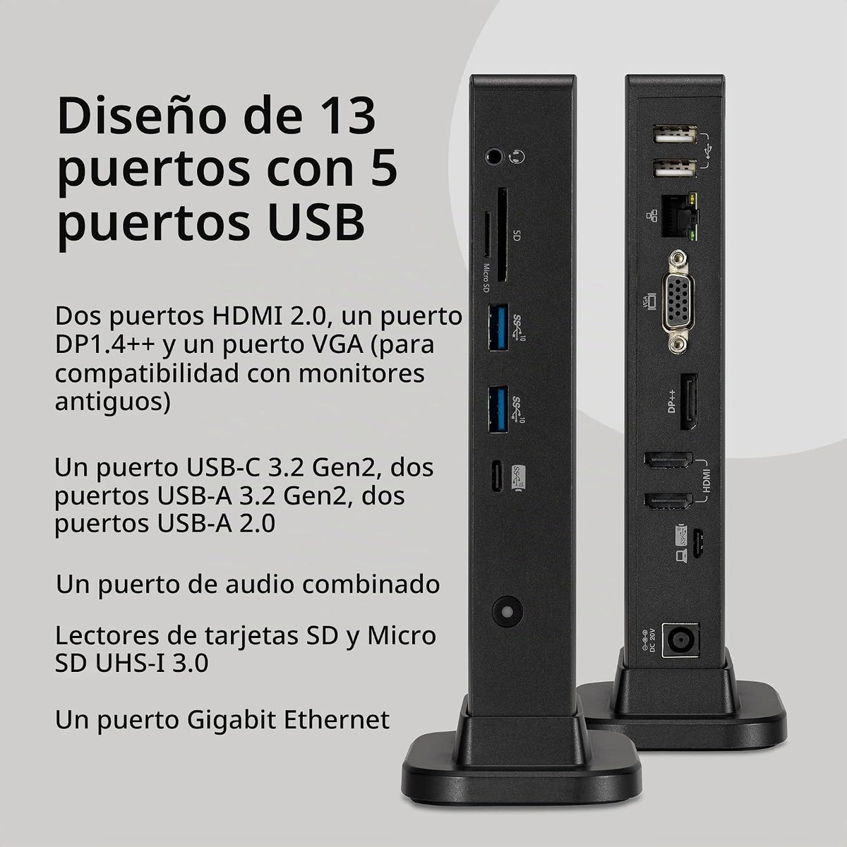 Kensington Estación de acoplamiento USB-C de triple pantalla para Dell, HP, Lenovo, Acer, ASUS, Razer, Surface - Triple video 4K, PD de 100 W (K37060NA)