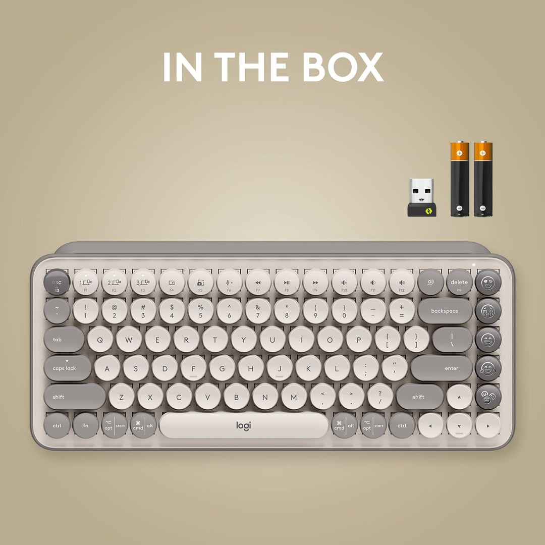 Logitech POP Keys Teclado inalámbrico mecánico con teclas de emojis...
