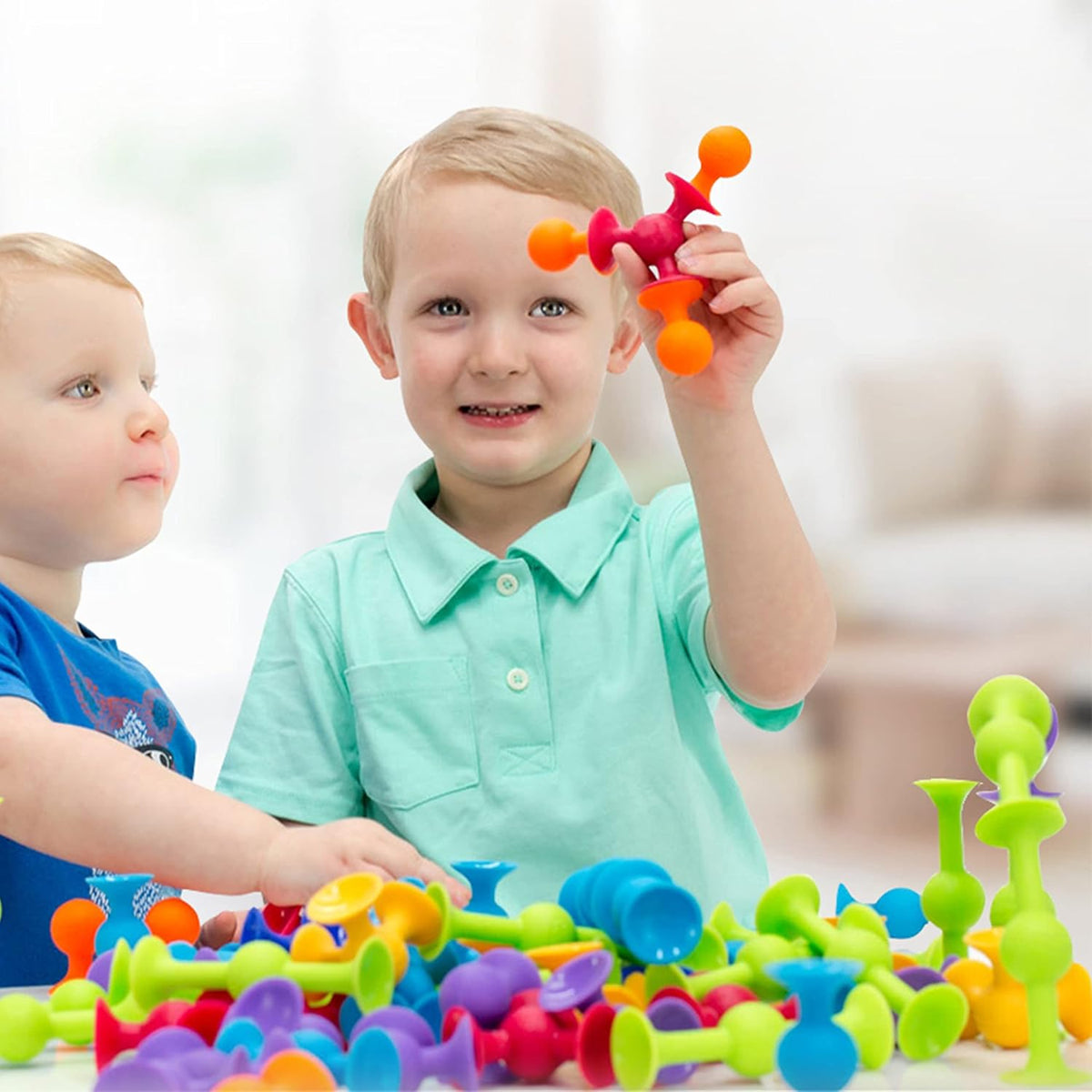 TOYARA Juego de construcción de juguetes de ventosa de 48 piezas