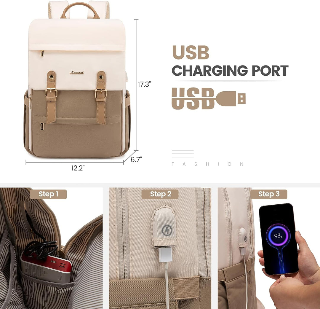 LOVEVOOK Mochila para computadora portátil para mujer, mochila de v...