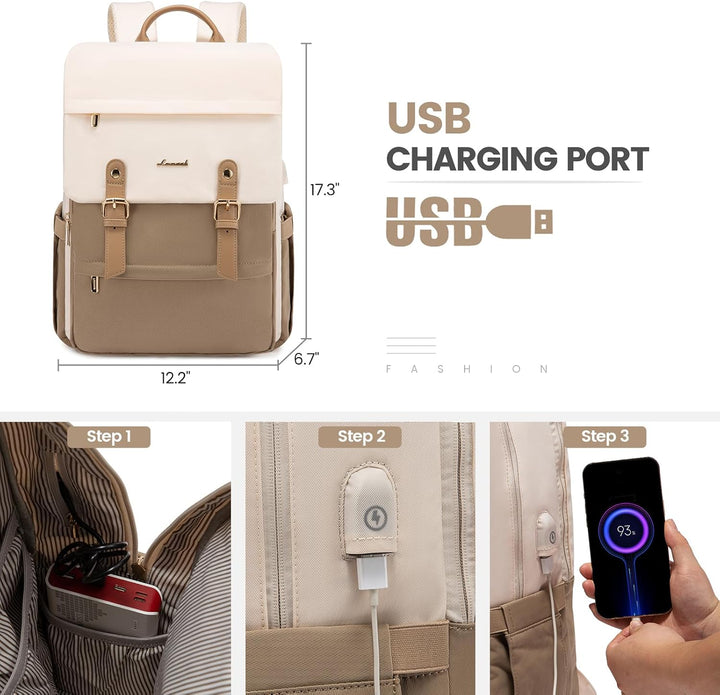 LOVEVOOK Mochila para computadora portátil para mujer, mochila de v...