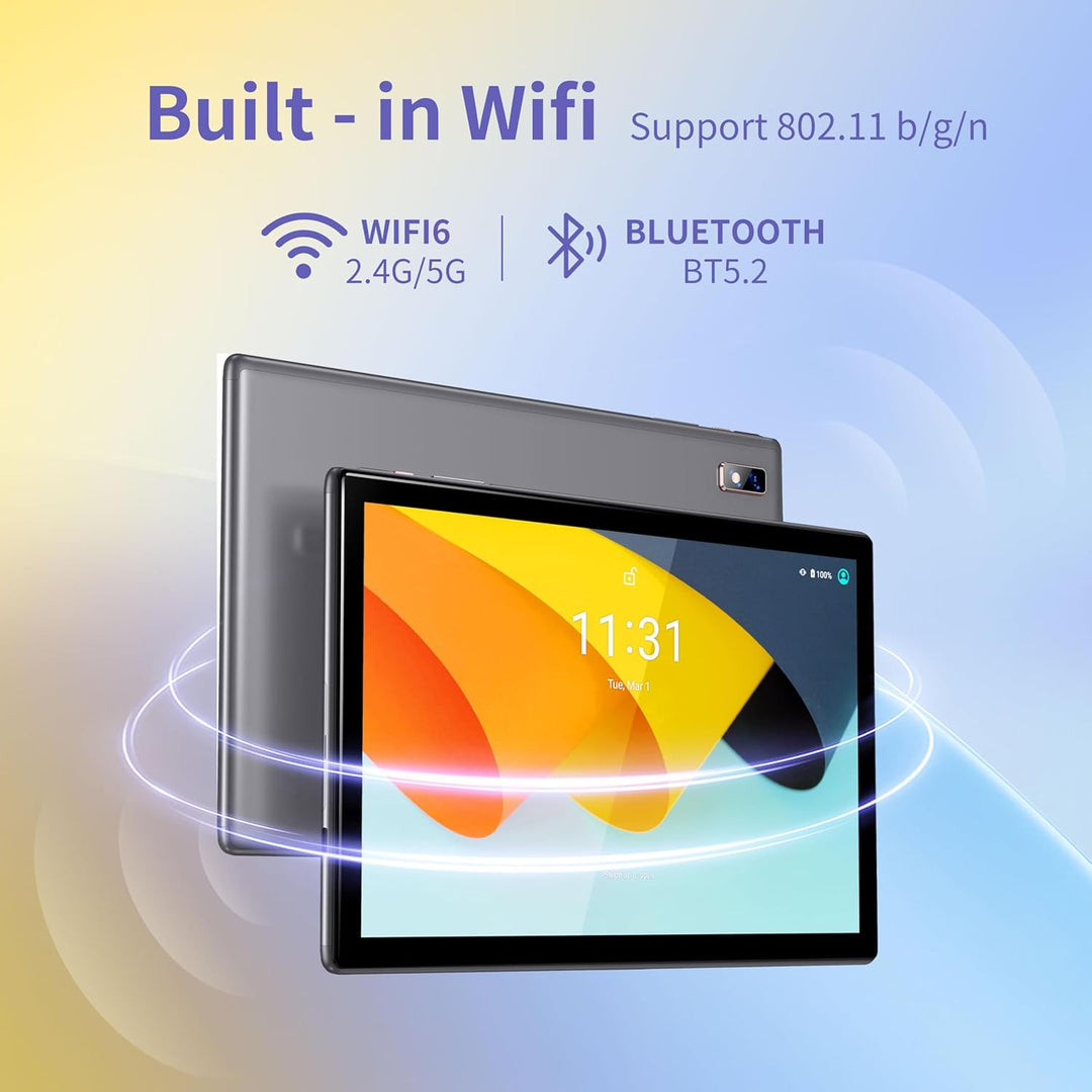 BYYBUO Tablet de 10.1 pulgadas Android 14 Tablets, 6GB RAM+64GB ROM...
