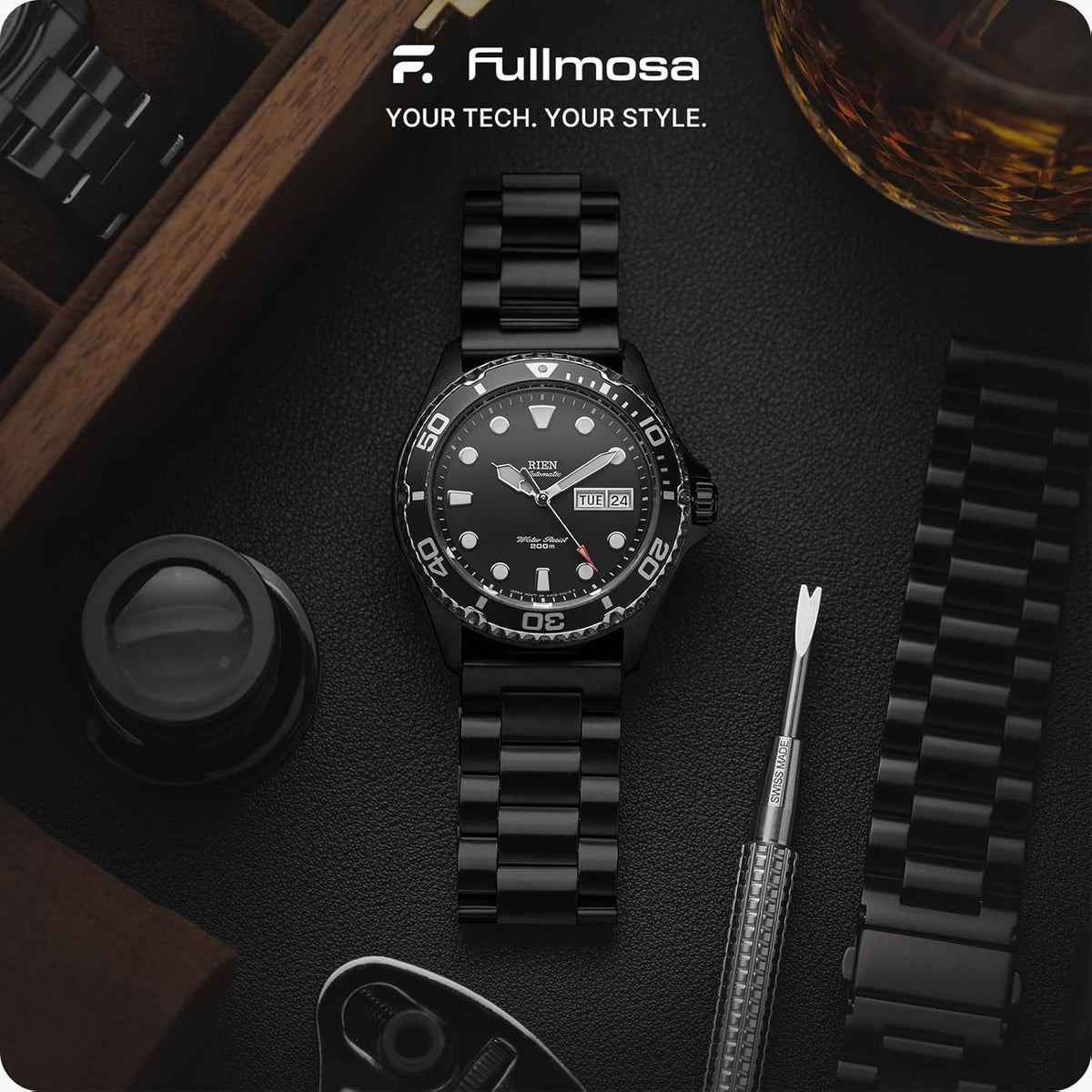 Fullmosa Correa de reloj de metal de liberación rápida de 0.787 in para