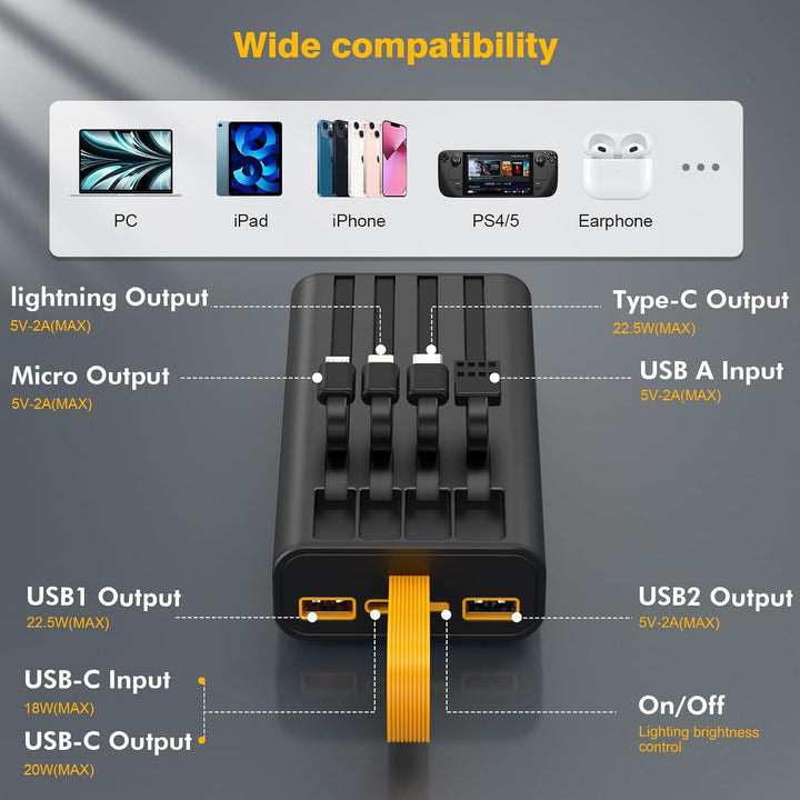 Cargador portátil de 10000 mAh, banco de energía de carga rápida de...